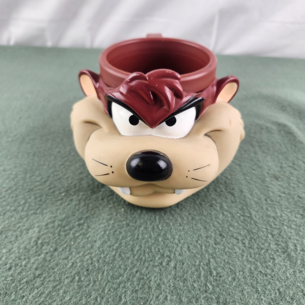 Vintage 1990's Looney Tunes 3D Cup Mug Taz Tazmanian Devil Warner Brothers